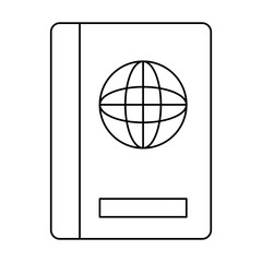 passport icon over white background, vector illustration