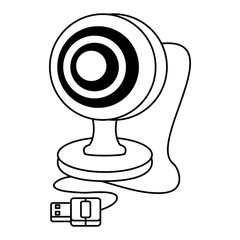 web cam device icon over white background, vector illustration