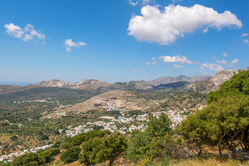 Fototapeta na wymiar Beautiful mountain village of Filoti on Naxos island. Greece