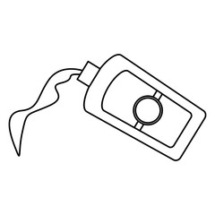 Sunblock bottle icon over white background, vector illustration