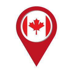 Fototapeta premium canadian flag in pointer location vector illustration design
