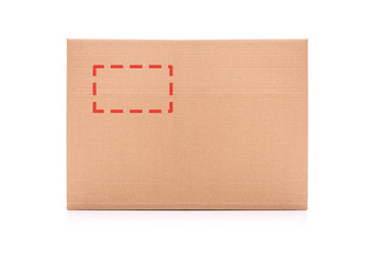 Cardboard box on white background.