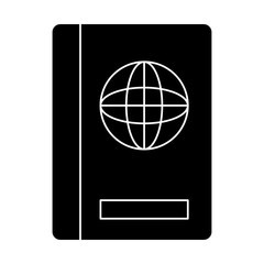 passport icon over white background, vector illustration