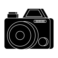 photographic camera over white background, vector illustration
