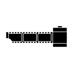 old film roll icon over white background, vector illustration