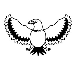 american eagle bird freedom national symbol vector illustration black and white