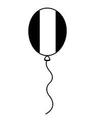 balloon stripes decoration celebration image vector illustration black and white