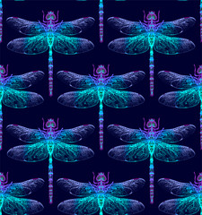 Dragonfly Seamless Pattern.