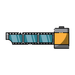 old film roll icon over white background, vector illustration