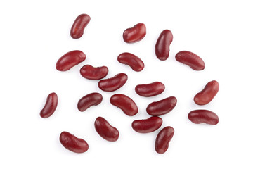 red kidney bean isolated on white background. Top view. Flat lay