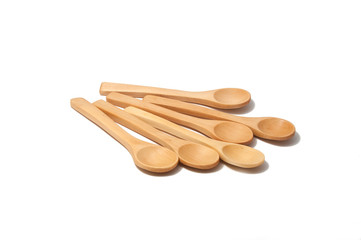 Wooden spoons isolated on the white