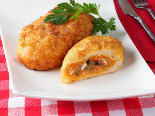 FRIED STUFFED SANDWICH	 - PANECILLO RELLENO FRITO CALLED PEPITO

Traditional Valencian Sandwich called Pepito. Small sandwich stuffed with pisto (ratatouille) and deep fried in olive oil.