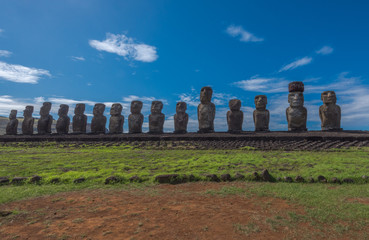 Moai Statues on Easter Island at Tongariki