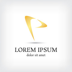 letter p vector logo design template, angle icon, corner sign, curve symbol, vector illustration