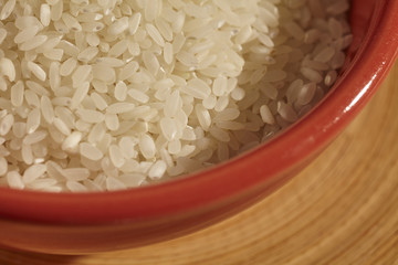 Uncooked short grain white rice, commonly used in Korean and Japanese cooking