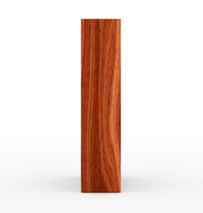 letter I 3d wooden isolated on white