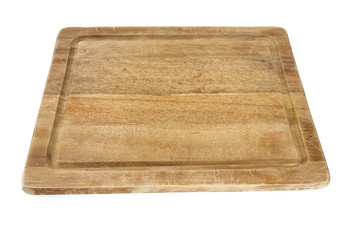 wooden cutting board isolated on white