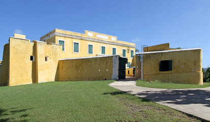 Fototapeta na wymiar front gate to historic Fort Christiansvaern, St. Croix, U.S. Virgin Islands, Lesser Antilles, Caribbean