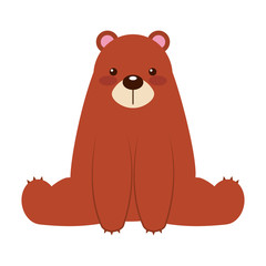 cute bear little icon vector illustration design