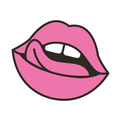 lips femenine with tongue icon vector illustration design