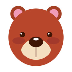 cute bear little head vector illustration design