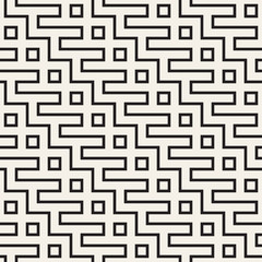 Stylish lines lattice. Ethnic monochrome texture. Abstract geometric background design. Vector seamless pattern.