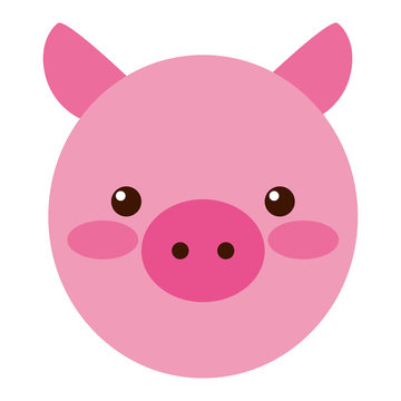 cute little pig head vector illustration design
