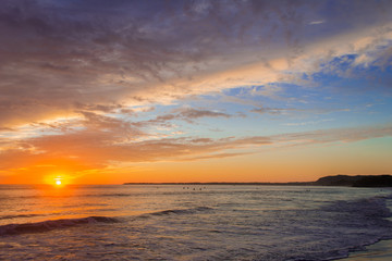 Naklejka na ściany i meble Sunset at beach Puerto Vallarta