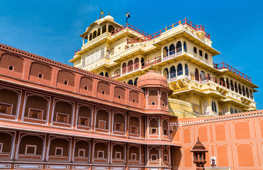 Fototapeta na wymiar Chandra Mahal at the Jaipur City Palace Complex - Rajasthan, India