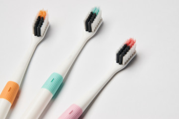 Colorful Toothbrush on white background, dental and oral care concept