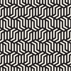 Vector seamless abstract shapes pattern. Modern stylish stripes texture. Repeating geometric tiles
