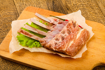 Raw lamb ribs