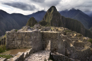 Fototapeta na wymiar Main gate of Machu Picchu, the lost Inca city in Peru