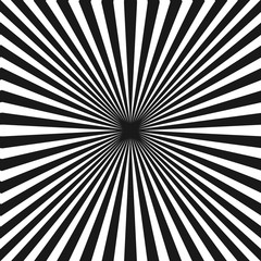 Obraz premium Black & white sunburst background. Vector stripe lines seamless pattern