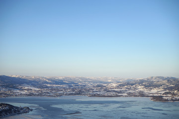 Drammen fjord in winter time.