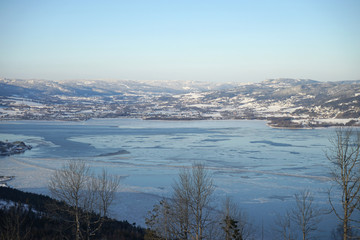 Drammen fjord in winter time.