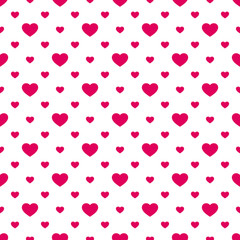 Seamless pattern with small hearts. Valentines day background. Red and white