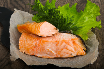 Steamed salmon