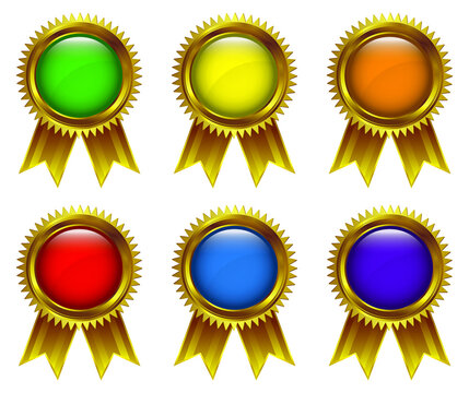 Six Colour badge icon collection