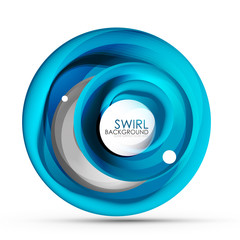 Spiral swirl flowing lines 3d vector abstract digital motion background design. Rotating concept