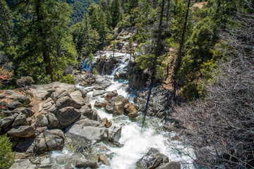 Long exposure of Rushing Waterfall at Yosemite National Park 