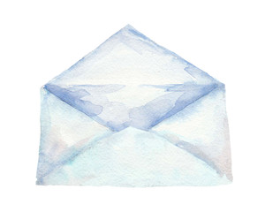 Watercolor white envelope