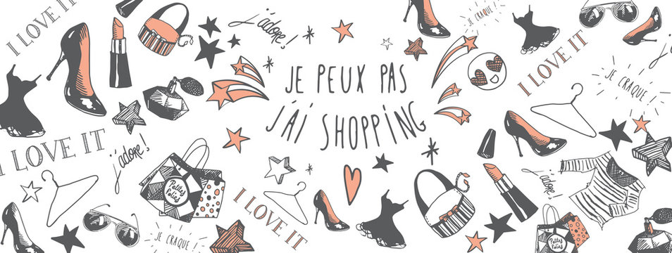 French Shopping background