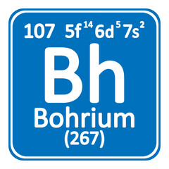 Periodic table element bohrium icon.