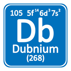 Periodic table element dubnium icon.
