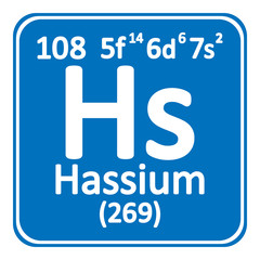 Periodic table element hassium icon.