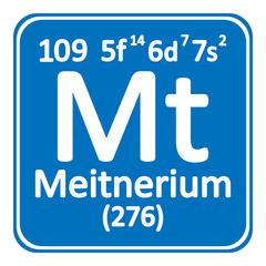 Periodic table element meitnerium icon.