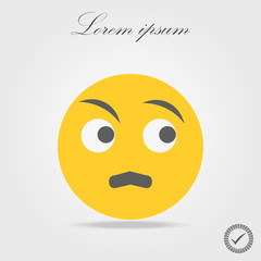 Yellow Cartoon Face Sad Negative People Emotion Icon Vector Illustration