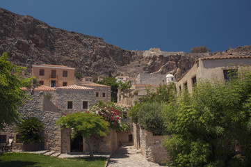 Fototapeta premium Medieval town of Monemvasia on Peloponnese in Greece