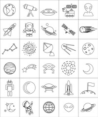 Space cosmic vector icons © khalaziy